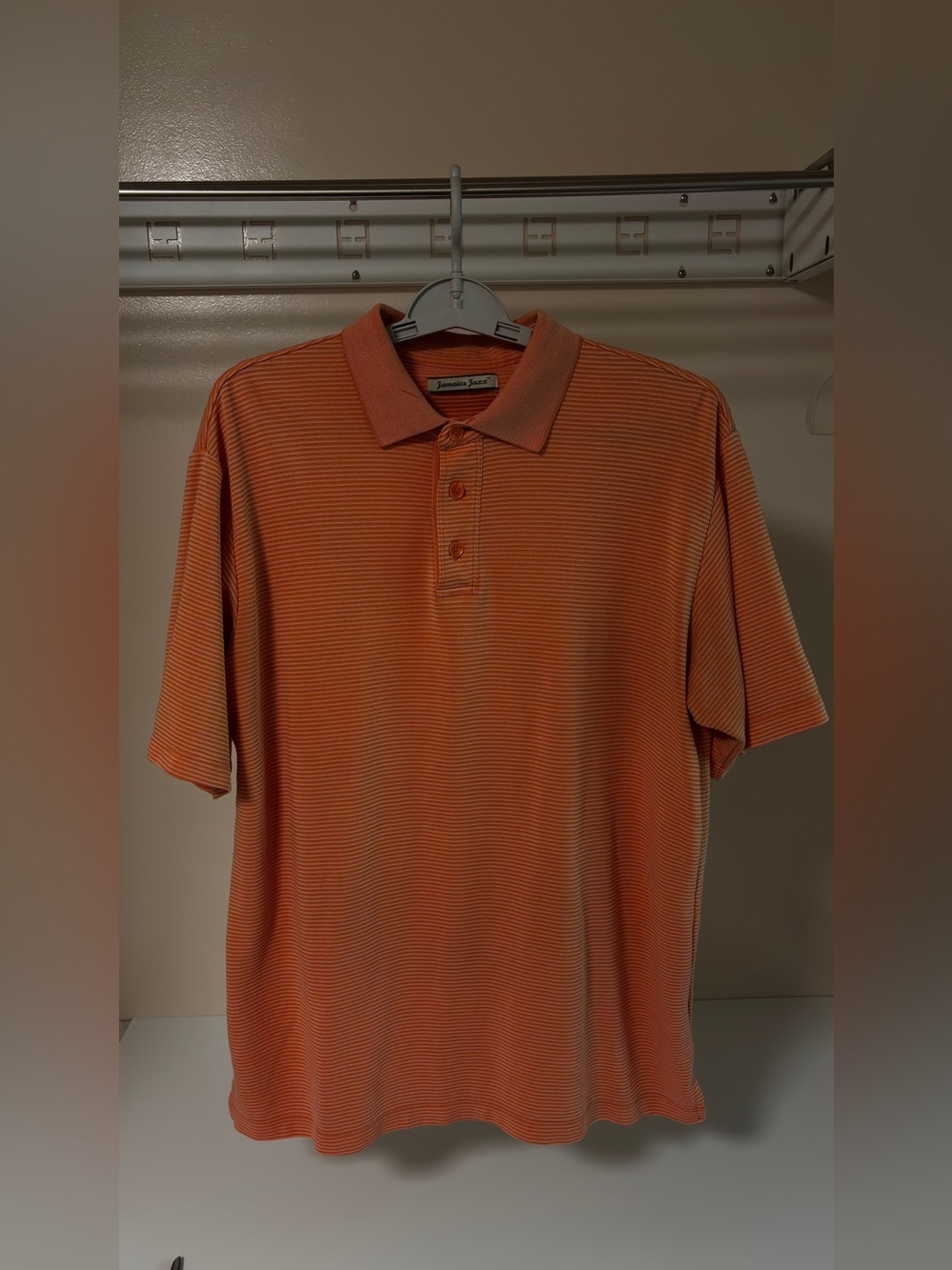 Jamaica Jaxx Orange Striped Men’s Polo